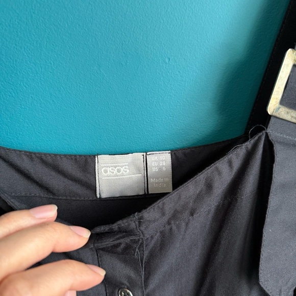 ASOS UO Azelia Button Midi Dress Black Buttoned Spaghetti Strap Sundress Size 6 - Picture 9 of 16